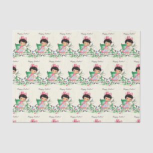 retro  paasmeisje Holiday party Tissuepapier