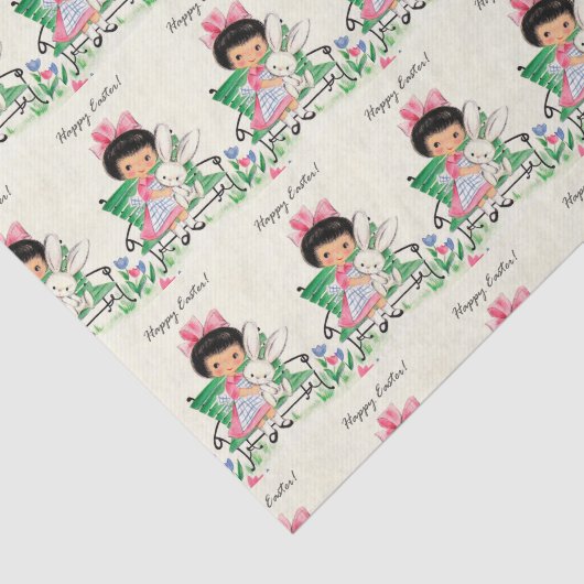 retro paasmeisje Holiday party Tissuepapier (Detail)