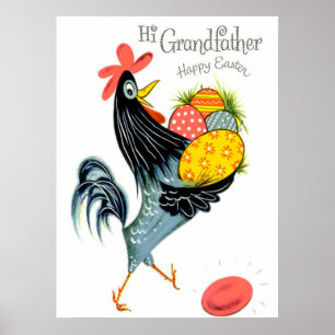 retro  paasrooster Grandpa Poster