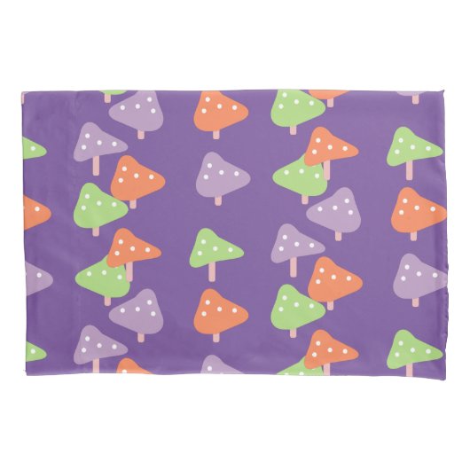 Retro paddenstoel kleurrijk patroonpatroon Kinder Kussensloop (Voorkant)