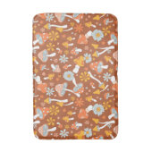 Retro  paddenstoelbladerpatroon badmat (Voorkant Verticaal)