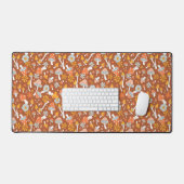 Retro  paddenstoelbladerpatroon bureaumat (Keyboard & Muis)