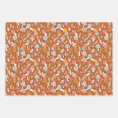 Retro  paddenstoelbladerpatroon inpakpapier vel (Voorkant)