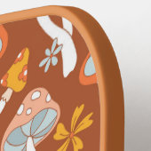 Retro  paddenstoelbladerpatroon pickleball paddle (Links Detail)