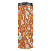 Retro  paddenstoelbladerpatroon thermosbeker (Achterkant)