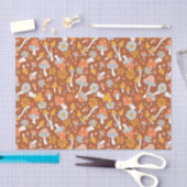 Retro paddenstoelbladerpatroon tissuepapier (Craft)