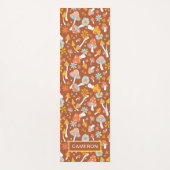 Retro paddenstoelbladerpatroon yogamat (Voorkant)