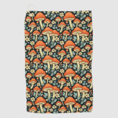 Retro Paddenstoelen Flowers Golfhanddoek (Voorkant)