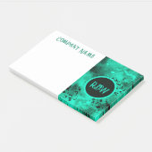 Retro Paint Splatter Effect Groen & Zwart Post-it® Notes (Schuin)