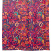 Retro Paisley Reds Duvet Hoesje Douchegordijn (Voorkant)