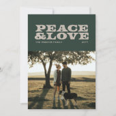 Retro paix et amour Noël carte photo (Devant)