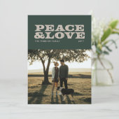 Retro paix et amour Noël carte photo (Debout devant)