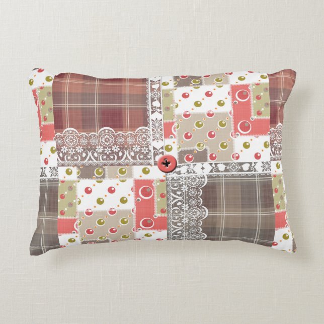 Retro  paleis gevarieerd patchwork boho accent kussen (Voorkant)