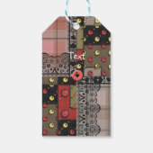 Retro  paleis gevarieerd patchwork boho cadeaulabel (Achterkant)