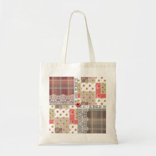 Retro  paleis gevarieerd patchwork boho tote bag