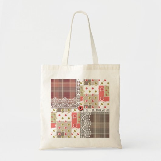Retro  paleis gevarieerd patchwork boho tote bag (Voorkant)