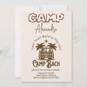 Retro Palm Camper – Boho Bachelorette Weekend Kaart (Voorkant)