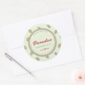 Retro Palm Leaves Circle Candle Tin Label (Envelop)