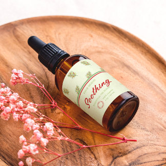 Retro Palm Leaves Cosmetics druppelflesetiket Etiket