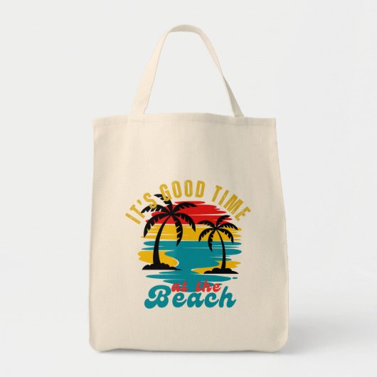 Retro Palm Natuur Adventure Beach Tote Bag (Voorkant)