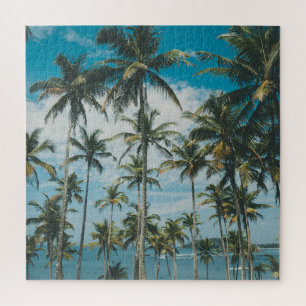 Retro Palm Ocean Silhouet Legpuzzel