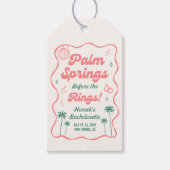 Retro Palm Springs Bachelorette Feestje Cadeaulabel (Voorkant)