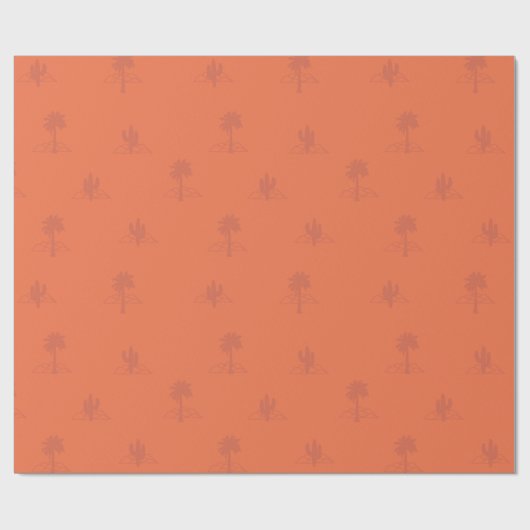 Retro Palm Springs Cactus in Earthy Colours  Cadeaupapier (Vlak)