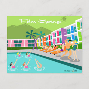 Retro Palm Springs Hotel Briefkaart