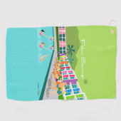 Retro Palm Springs Hotel Golf Towel Golfhanddoek (Horizontaal)