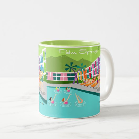 Retro Palm Springs Hotel Mok (Voorkant rechts)
