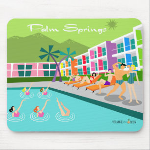 Retro Palm Springs Hotel Mousepad Muismat