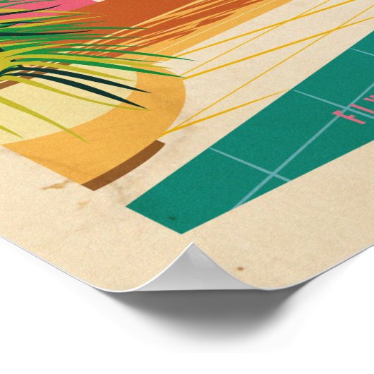 Retro Palm Springs-hotel Poster (Hoek)