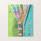 Retro Palm Springs Hotel Puzzle Legpuzzel (Verticaal)