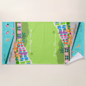 Retro Palm Springs Hotel Strandhanddoek Strandlaken (Voorkant)
