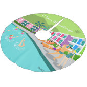 Retro Palm Springs Hotel Tree Skirt Kerstboom Rok (Gekanteld)
