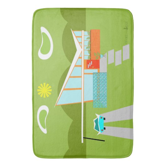 Retro Palm Springs House Bath Mat (Voorkant Verticaal)