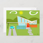 Retro Palm Springs House Briefkaart (Voorkant / Achterkant)