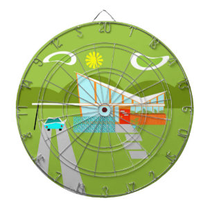 Retro Palm Springs House Dart Board Dartbord