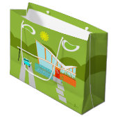 Retro Palm Springs House Gift Bag Large Cadeautasje (Voorkant Gekanteld)