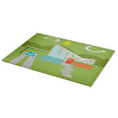 Retro Palm Springs House glazen snijplank (Hoek)