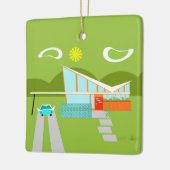 Retro Palm Springs House Holiday Ornament (Links)
