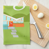 Retro Palm Springs House Kitchen Towel Theedoek (Quarter Fold)