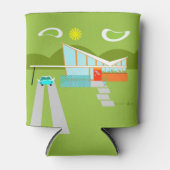 Retro Palm Springs House Koelbox Blikjeskoeler (Voorkant)