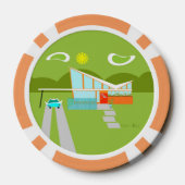 Retro Palm Springs House Poker Chips (Achterkant)