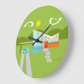 Retro Palm Springs House Round Wall Clock Grote Klok (Hoek)