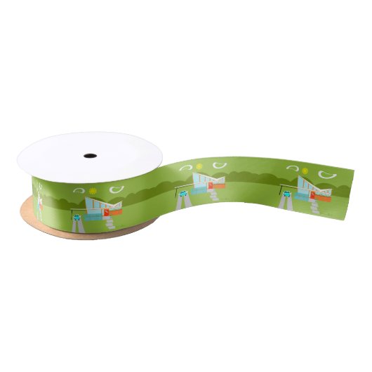 Retro Palm Springs House Satin Ribbon Lint (Spoel)