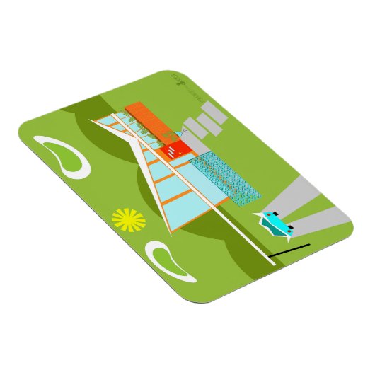 Retro Palm Springs huis flexibele magneet (Rechterzijde)