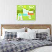 Retro Palm Springs huis verpakt Canvas (Insitu (Slaapkamer))