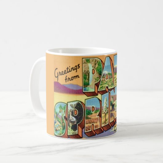 Retro Palm Springs Salutation Mug (Devant gauche)