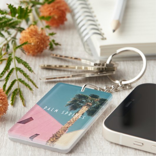 Retro Palm Springs-Sleutelhanger Sleutelhanger (Voorkant Rechts)